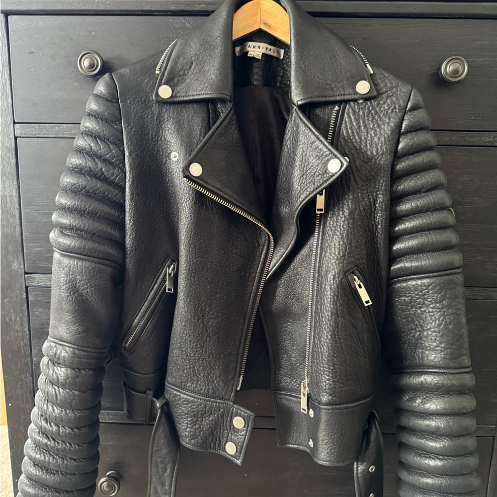 THE ARRIVAL “ Rainer” Black Leather Biker Jacket - Picture 3 of 11